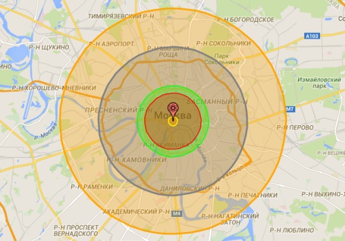 Взрыв ядерной бомбы W88 над Москвой