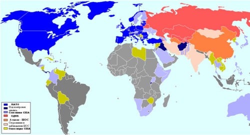 Карта союзников США